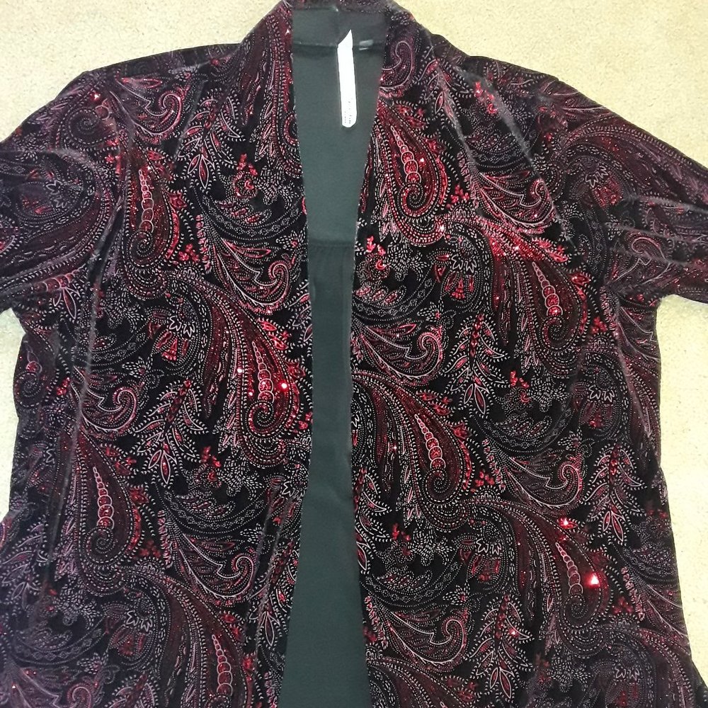 Black Velvet / Red Sparkle Top